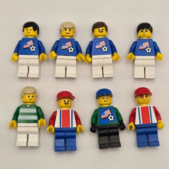 LEGO 8pc USA World Cup Soccer‎ Minifigure Lot Vintage 90s Sports Figures
