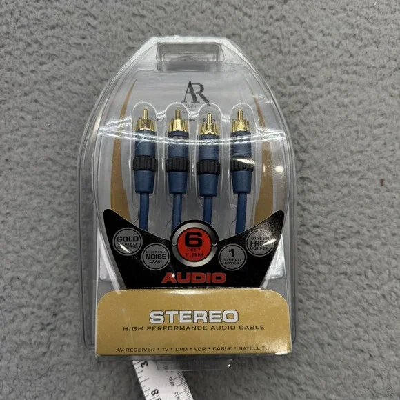 NIP Acoustic Research AP031‎ 6 ft Gold Plated RCA Connectors Stereo Audio Cable