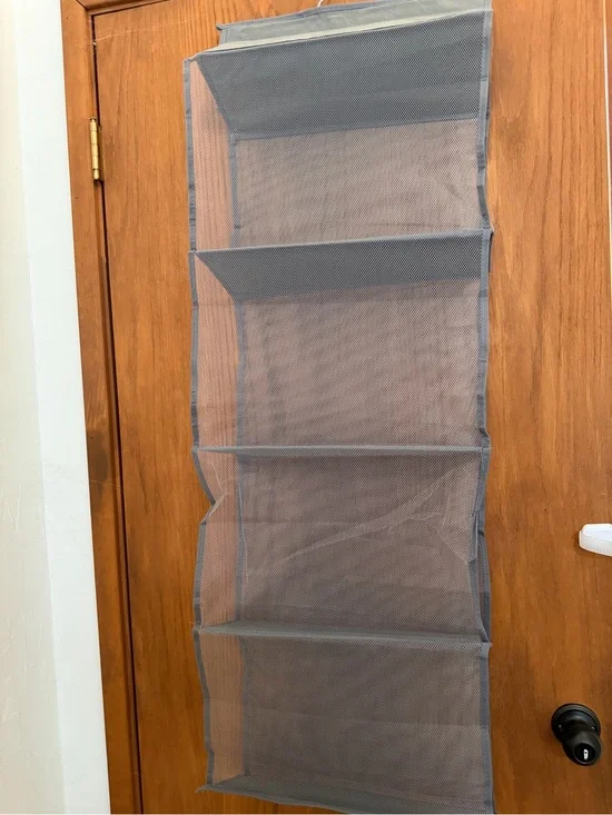 Gray Mesh Over-the-Door Hanging Organizer - Unbranded