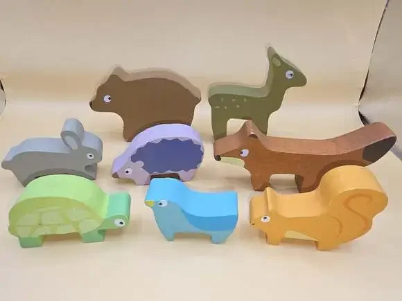 Woodland Stacking Forest Animals Wood Blocks Le Toy Van FAO Swartz