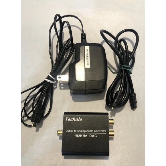 Techole Digital to‎ Analog Audio Converter 192kHz & Power Cord, Digital Toslink