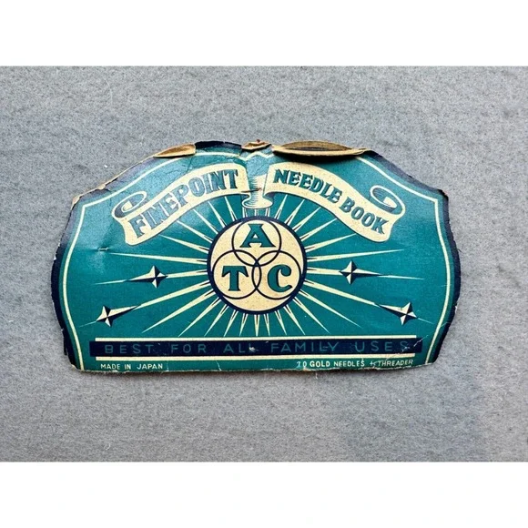 Vintage Finepoint Needle Book Sewing‎ Notions, ATC, Japan, Gold Tipped