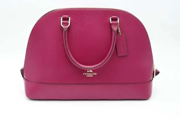 Coach Sierra Satchel Crossgrain Fuchsia Pink Leather Handbag
