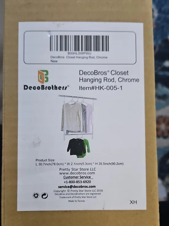 Brother Chrome Closet Hanging Rod - Chrome