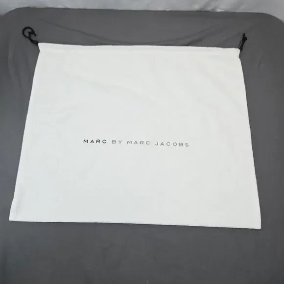 Marc by Marc Jacobs Drawstring Dust Bag White Cotton Flannel Large 22x18