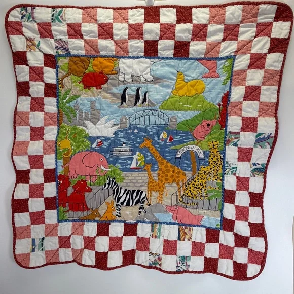 Australian Sydney Taronga Zoo Baby‎ Crib Size Quilt Decorative Blanket Animals