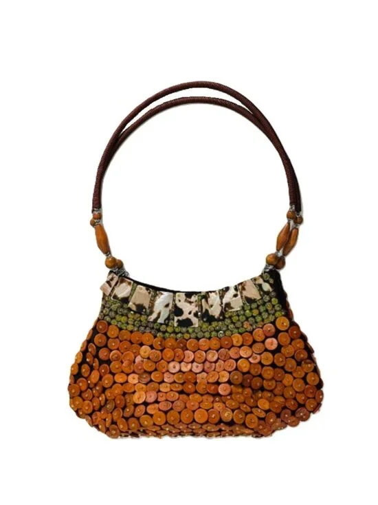 Nicole Lee Collection Beaded Shell and Button Vintage Shoulder Purse Handbag