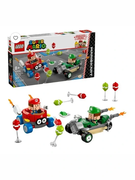 NIB. LEGO Super Mario Mario vs. Luigi Kart Set