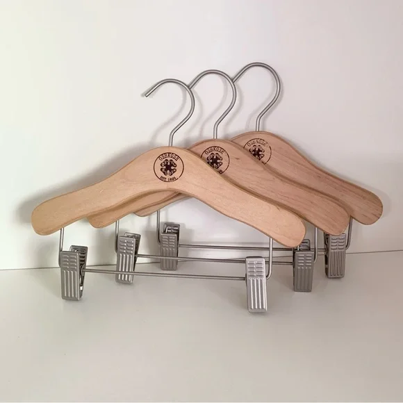 Vintage Oshkosh b gosh wood and matte Steele hangers