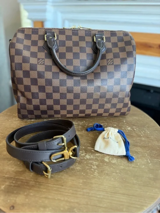 Louis Vuitton Speedy 30B Bandouliere in Damier Ebene