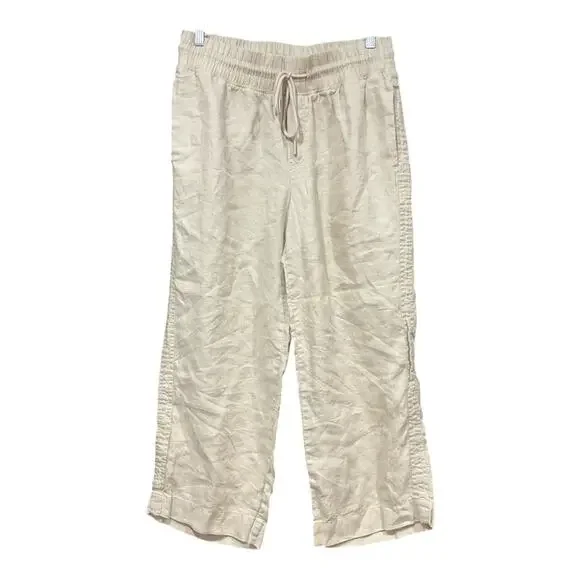 Quince Pants Women Large Cream 100% Linen