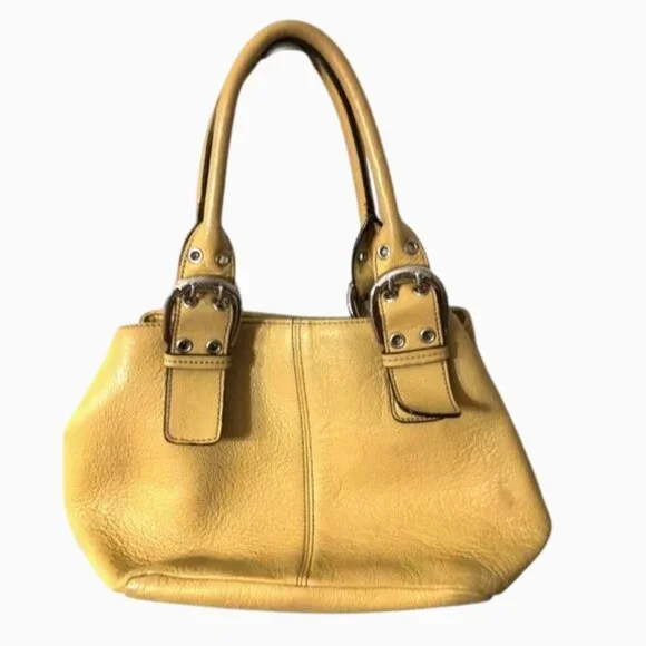 Tignanello Yellow Pebble Leather Handbag‎ 10