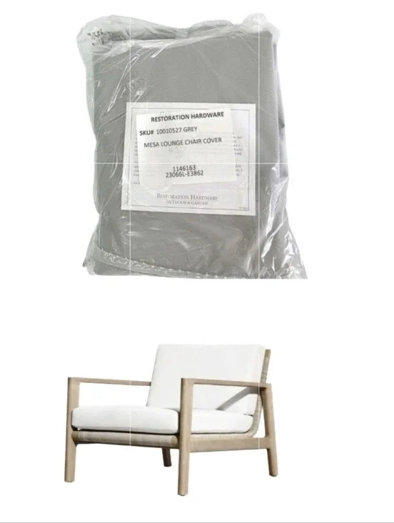 RH Restoration Hardware Mesa Lounge Chair Cover Grey Slipcover NEW 1146163