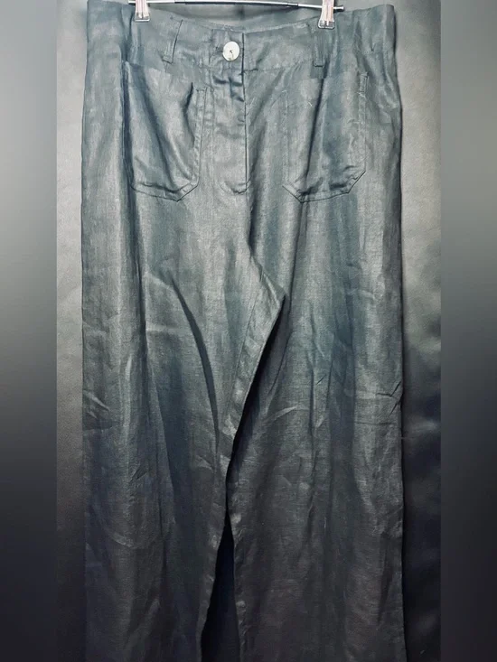Quince 100% Linen Women’s Black Wide-Leg Trousers