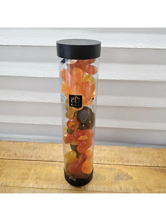 OLIBLOCK architectural building blocks 2001 -24 PC Set Clear Tube Orange