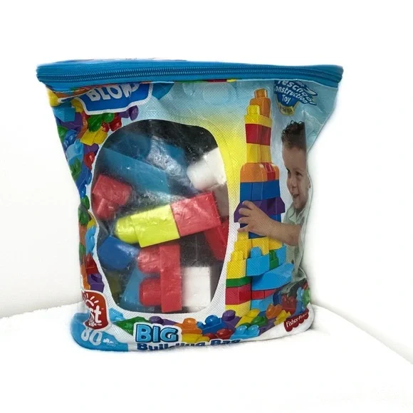 Fisher-Price Big Building Bag -‎ Multicolor Mega Blocks 78 PC Set