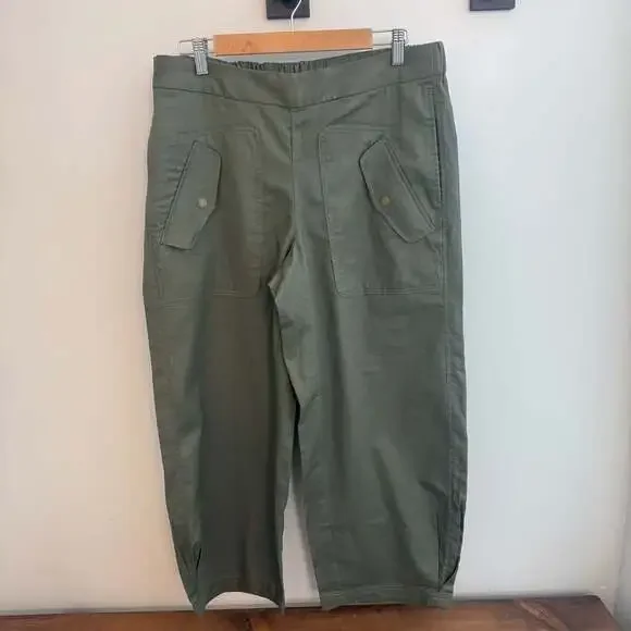 Banana Republic Linen Blend Parachute Pants Size L Green