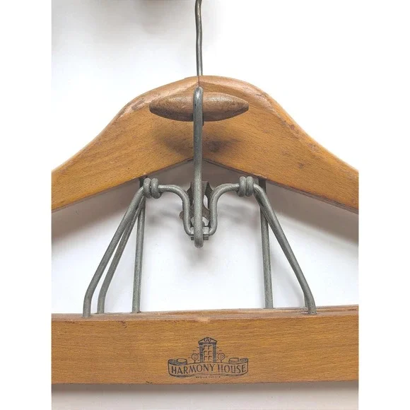 VINTAGE Made In USA Harmony House Wooden Suit Hanger Dark Academia‎ VTG