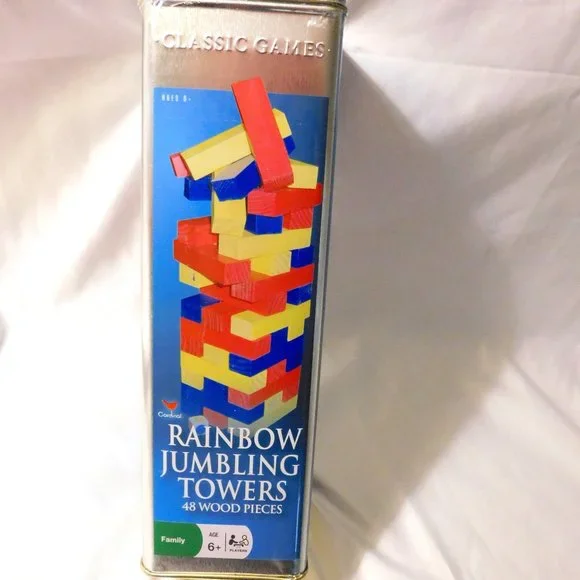 Cardinal Rainbow Jumbling Towers 48 Wood Pieces Game