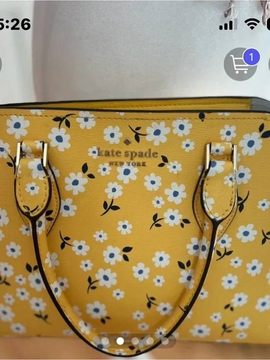 kate spade Yellow Floral Satchel with White Daisy Print