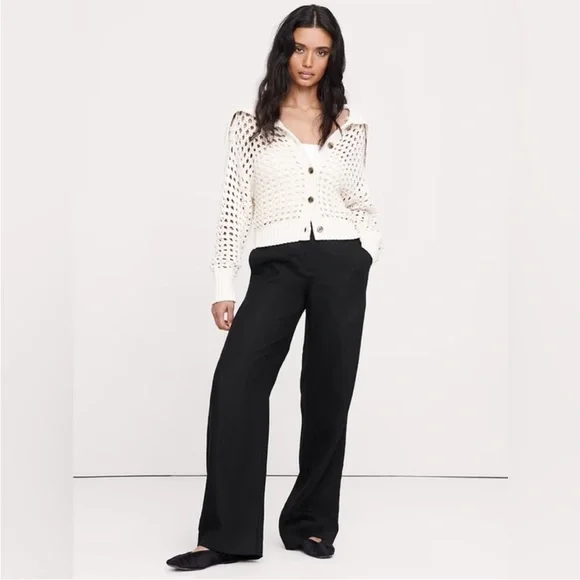 NWT! Banana Republic The Everyday Wide-Leg Pant in Linen- 🖤Medium Tall 892686