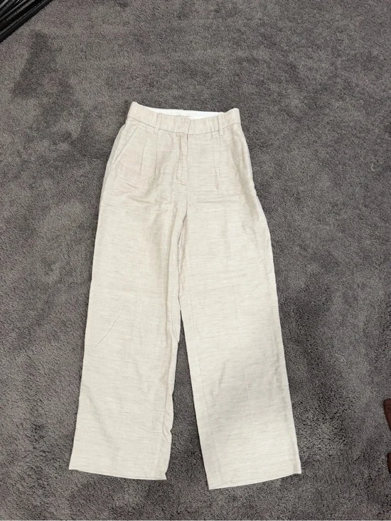 Wilfred Beige Wide-Leg Effortless Trousers