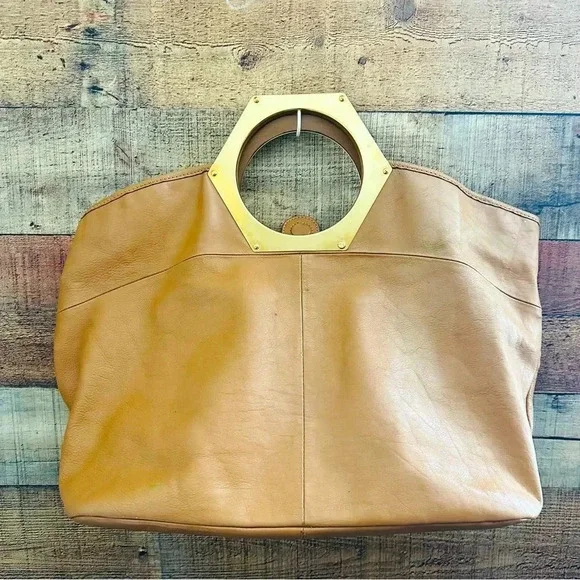 Jonathan Adler Hex Handle Leather Bag