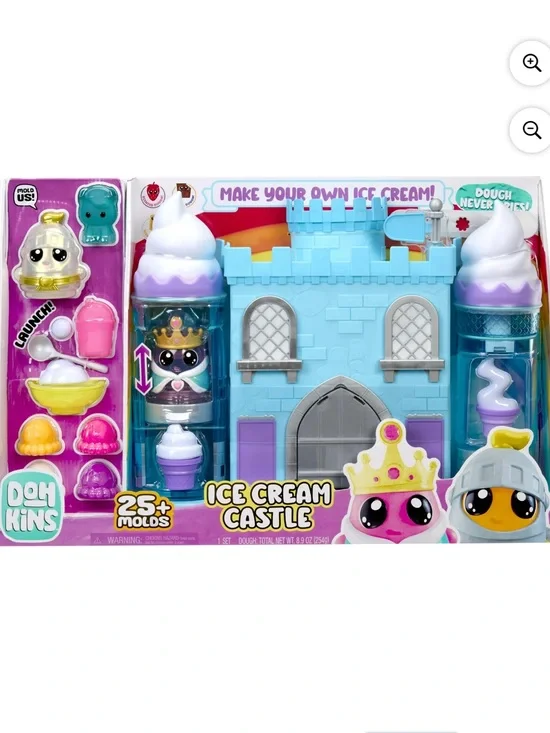 DohKins Ice Cream Castle with Princess & Knight - Scented Dough that Never Dries