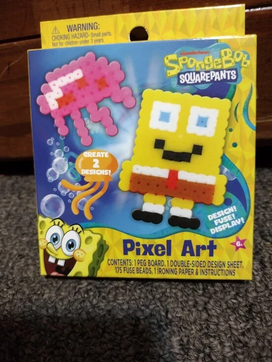 SpongeBob Squarepants Pixel Art Kit - Yellow, Pink, White, Black, Brown, Blue