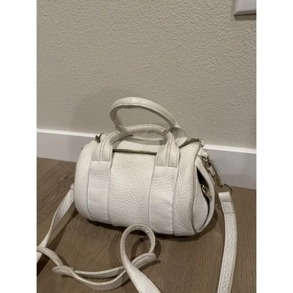 Alexander Wang White Grained Leather Rockie/Rocco Bag White