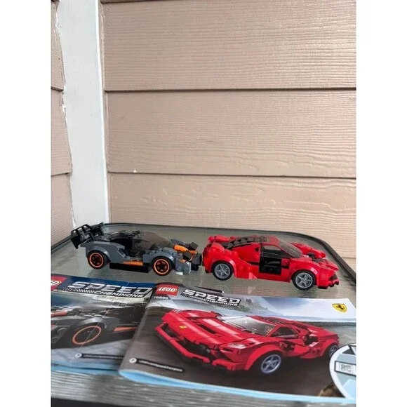 Lego Speed Champions Ferrari/Mclaren Frankenstein Cars for parts