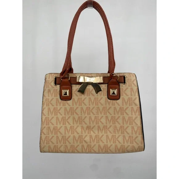 Women's‎ Mary King Monogram Satchel Bag Bow Detail Top Handle Purse