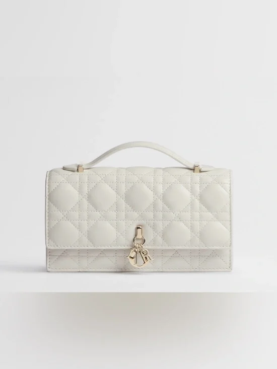 Dior My Dior Mini Top Handle Bag in Latte White