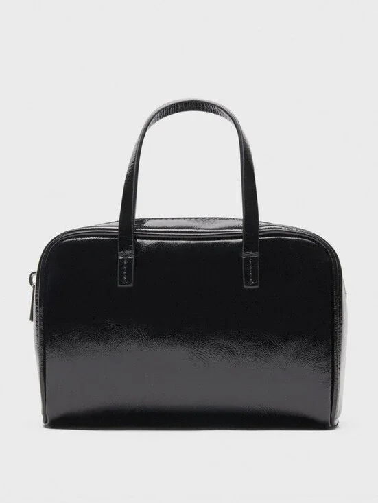 Theory Crinkled Patent Leather Pillow Bag