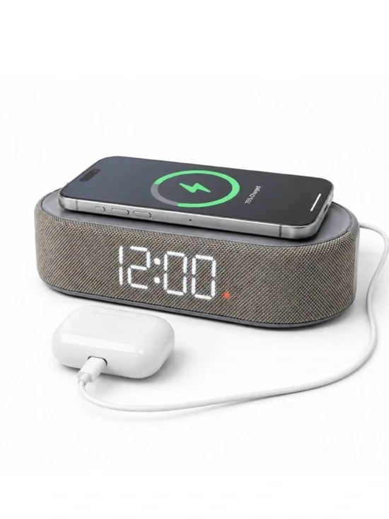 CAPELLO power tray alarm table clock wireless charger