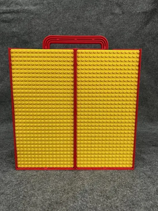 Lego Storage Case Box Red Yellow Vintage 1989 Slide Lid W/ Bulk Mixed Bricks