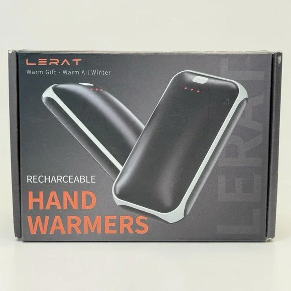 LERAT A22 Rechargeable Hand Warmers‎ 2 Pack 4000mAh USB-C Pocket Heater Black