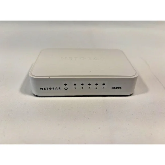 Netgear GS205-100PAS 5-Port Gigabit Ethernet Unmanaged Switch No Power Cord