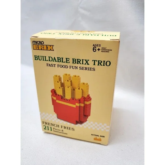 211 PC Micro Buildable Brix Trio - French Fries - Fast Food Fun Series -‎ Age 6+
