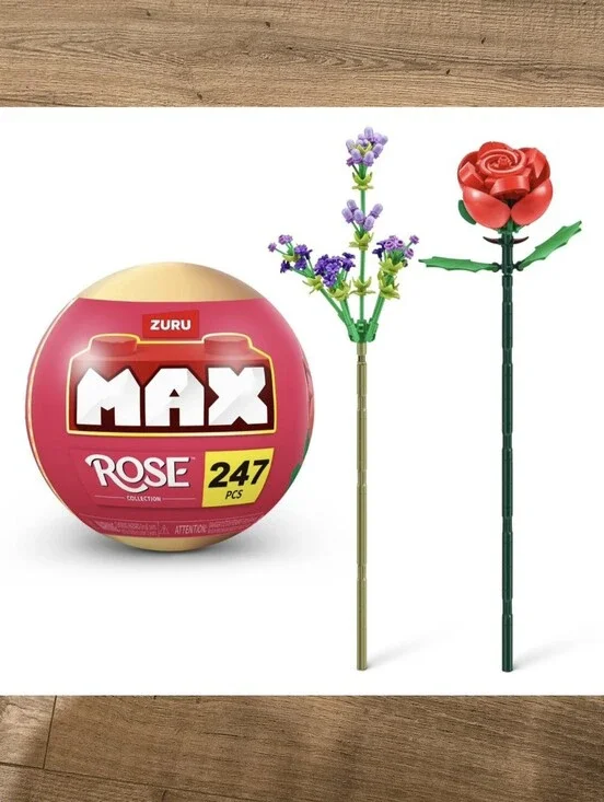 ZURU MAX Premium Rose & Lavender Floral Building Set 247 Pcs NEW