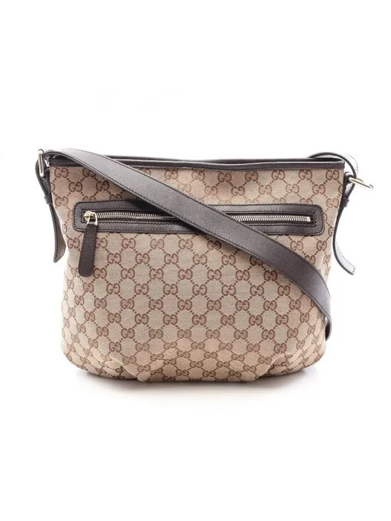 Gucci Shoulder Bag GG Canvas Beige Brown