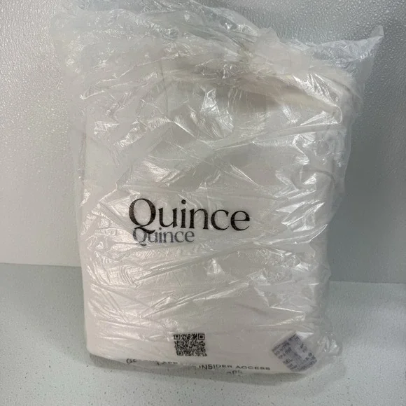 NWT Quince European Linen Sheet Set Including Flat Sheet, King, White