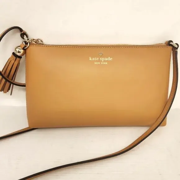 Kate Spade Leather Tan Amy Tiramisu Ivy Street Crossbody Shoulder Bag‎ New