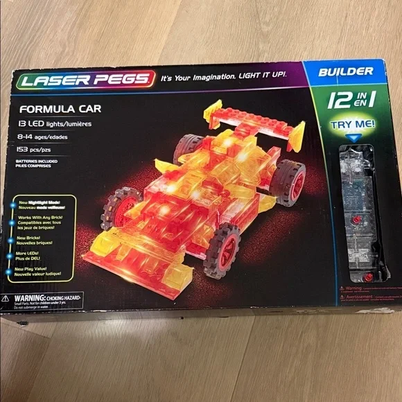 Laser pegs 12 in 1 formula car 13 LED lights and 153 pieces new in sealed box