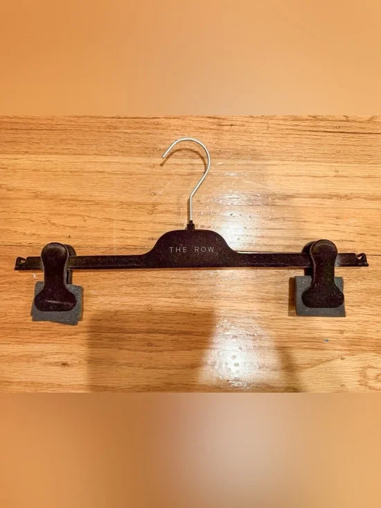 The Row Authentic Brown Logo Embossed Clothes Hanger Clip Style For Skirts Pants