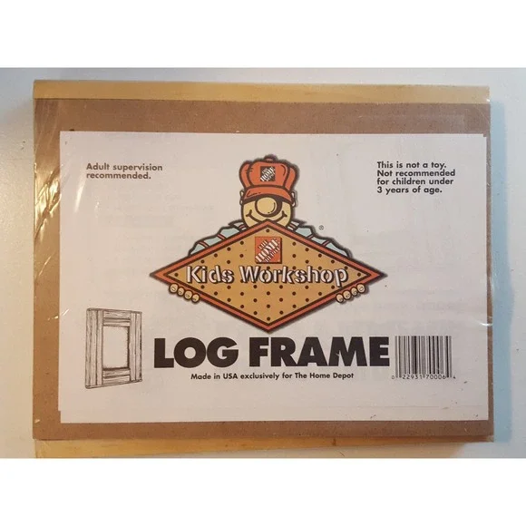Log Picture Frame Home Depot Kids Workshop Wood Build Kit Set NEW Gift Idea DIY