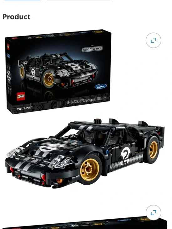 LEGO Technic Ford GT40 MK II Black Race Car Building Set