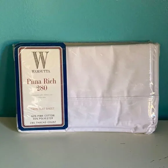 Wamsutta Pima Rich 280 Twin Flat Sheet - White New in Original Package