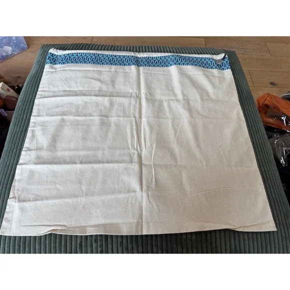 Tory Burch Logo Drawstring Pouch Bag Dust Bag White Blue MCM‎ Pattern