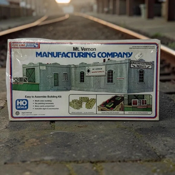 Life Like Mt. Vernon Manufacturing Company HO Scale Building Kit # 1337 Sealed